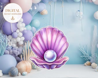 DUŻY OCEAN DEKORACJE Wycinanka Podwodne dekoracje imprezowe Urodziny Ocean Party Tematyczne dekoracje Stand-up Rekwizyty do natychmiastowego pobrania do druku