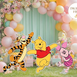 Winnie The Pooh Bundle Cutout, Classic Winnie And Friends, Pooh Baby shower, Pooh Birthday Party Stand Up Prop, Digital Download
