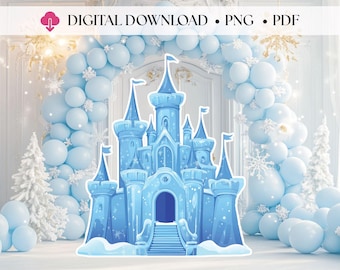 Gefrorenes Schloss Ausschnitt, Gefrorene Dekorationen Prinzessin Geburtstagsparty, Schloss Dekor, Stand up prop