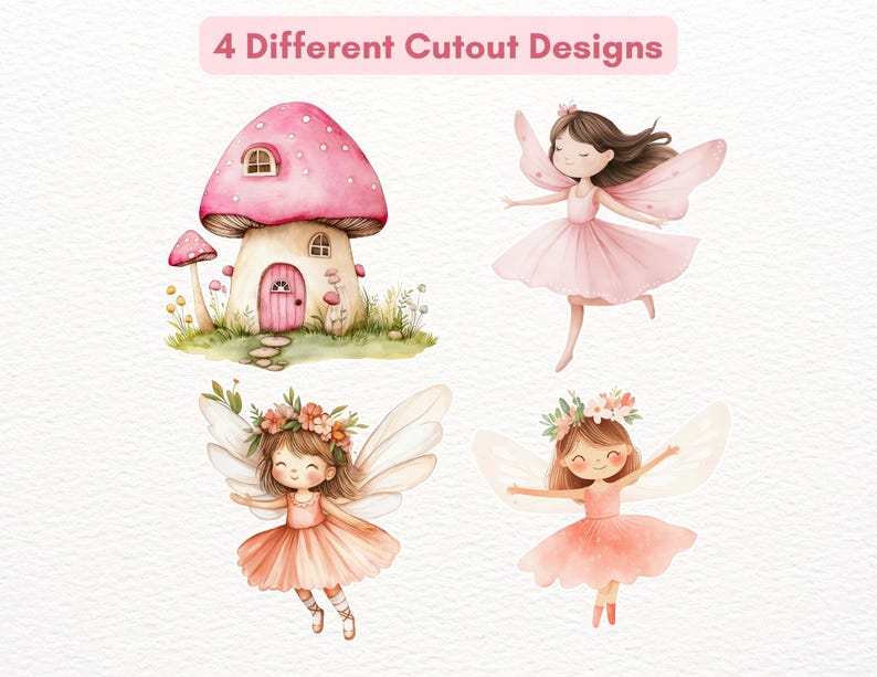 Fairy Big Decor Cutout Bundle Cute Fairy Birthday Fairy Party Decoration Floral Fairy Princess Fairy Birthday Party Cutouts Instant Download