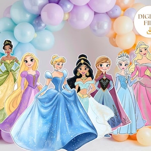Big Decor Princess Cutout Bundle, Princess Theme Party Decor, Princess Birthday Decoration Baby Shower, Digital Downalod