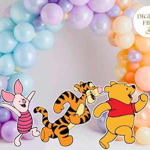 Winnie Pooh Cutout Decor, Classic Winnie Pooh Cutout, Pooh Baby Shower, Pooh Birthday Party Stand Up Prop, Digital Download