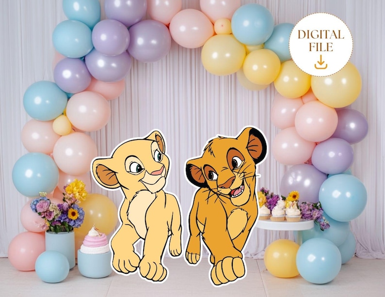 Lion King Cutout, Baby Simba Decor, Lion King Themed Party Decoration Birthday Party, Baby Shower Stand Up Prop, Digital Download