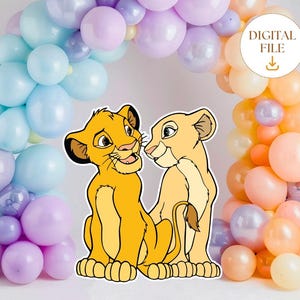 Lion King Cutout, Nala and Simba Cutout, Lion King Theme Party Decorations, Birthday Party Stand Up Prop, Digital Download