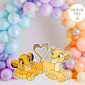 Lion King Cutout, Nala and Simba Cutout, Lion King Theme Party Decorations, Birthday Party Stand Up Prop, Digital Download