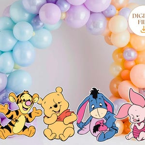 Baby Winnie The Pooh Bundle Cutout, Winnie And Friends, Party Decoration Baby shower Pooh Birthday Party Stand Up Prop Digital Download