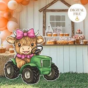 Farm Animals Cutout Decor, Cow Cutout, Farmhouse Baby Shower Decor, Farm Theme Birthday Party Decor, Ranch Animals Party Digital Download