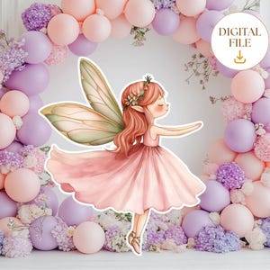 Fairy First Birthday Cutouts, Fairy Girl Big Cutout, Cute Fairy Birthday, Fairy Theme Party Decoration, Fairy Party Props Digital Download