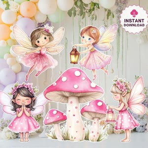 Fairy First Birthday Cutout, Fairy Big Decor Cutouts, Floral Fairy Birthday Decor, Fairy Baby Shower Fairy theme Party Digital Download