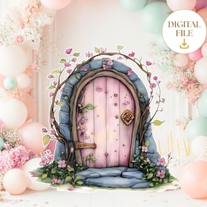 Fairy Garden Door Cutout, Fairy Big Decor Cutout Cute Fairy Birthday Fairy Party Decor Fairy First Birthday Party Cutouts Instant Download