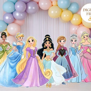 Big Decor Princess Cutout Bundle, Princess Theme Party Decor, Princess Birthday Decoration Baby Shower, Digital Downalod