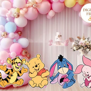 Baby Winnie The Pooh Bundle Cutout, Winnie And Friends, Party Decoration Baby shower Pooh Birthday Party Stand Up Prop Digital Download