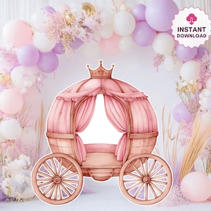 Kutsche Dekor Ausschnitt Prinzessin Geburtstagsparty große Prinzessin Kutsche Ausschnitt, Prinzessin Thema Ausschnitt, Instant Download
