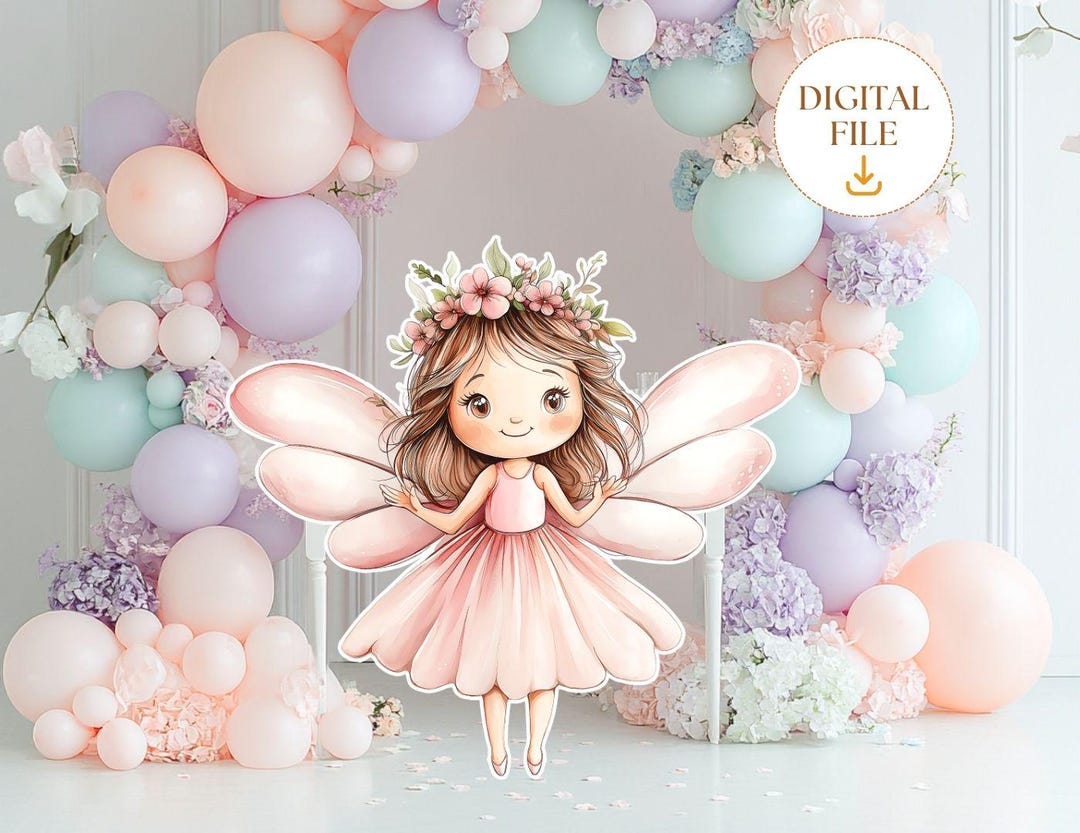 Set Di 32 Decorazioni Per Festa A Tema Fata – Striscione Happy Birthday, Topper Per Torta E Cupcake, Palloncini – Ideale Per Compleanno Ragazze - 6