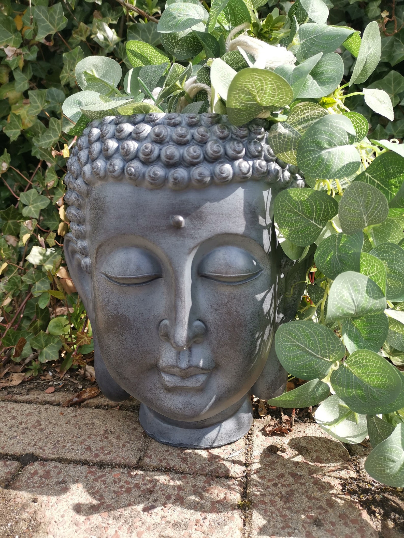 Garden Ornament Plant Pot Planter Buddha Head Zen Decoration Etsy