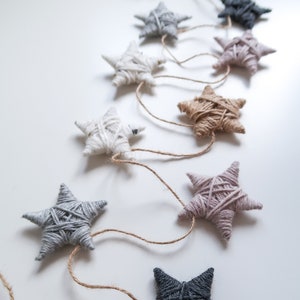 Rustic Mini Star Garland | Baby Shower Decor | Neutral Nursery Decor