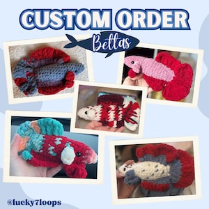 Custom Betta Fish Plushie | Personalizable Crochet Handmade Memorial Keepsake, Pet Memorial, Pet Portrait