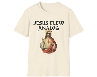 Jesus Flew Analog T-Shirt | Sacred Heart Jesus Graphic