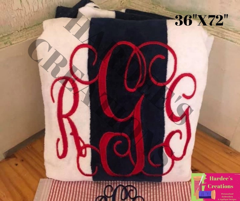 Personalized Embroidered Beach Towels Monogram or Name Fast & Etsy