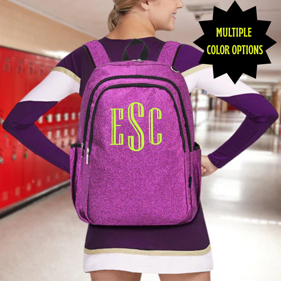 Personalized Glitter Backpack, Embroidered Name, Monogram School Bag ...