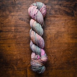 SWEET TART| Serendipity Skein| Hand Dyed Yarn| Cotton Wool Yarn| Variegated Speckled Dk Yarn| Discontinued Base