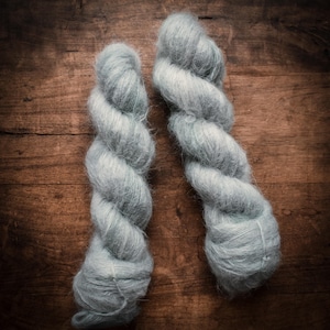 RAIN CLOUD| Ready to Ship| Hand Dyed Yarn| Semi-Solid Yarn| Baby Suri Alpaca Silk