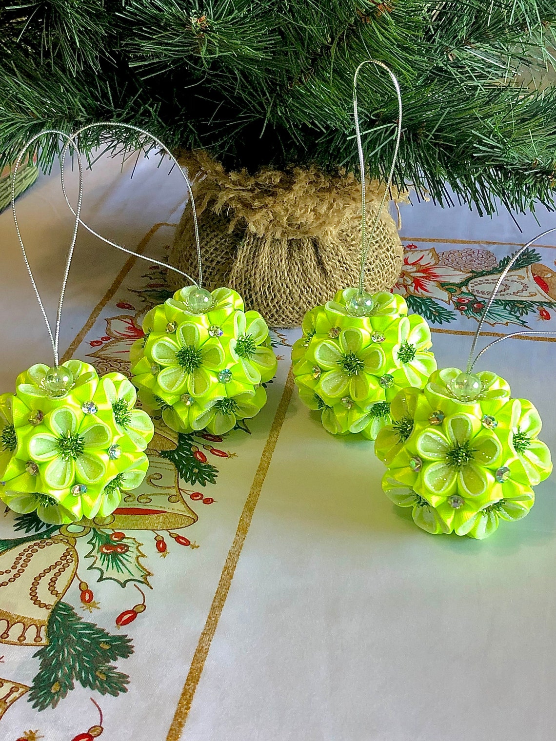 Xmas Christmas Balls Handmade Christmas Balls Firtree Etsy UK