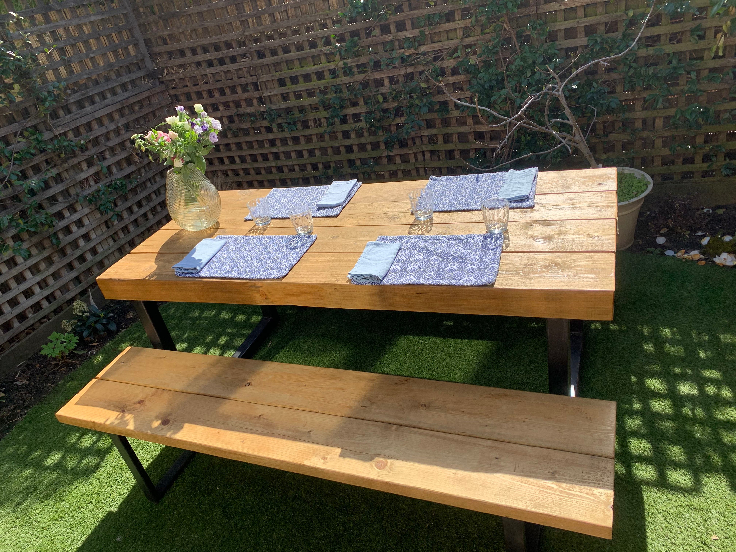 Rustic Wooden Outdoor Table Etsy