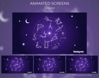 Schermate di Purple Celestial Stream: Pacchetto Twitch animato