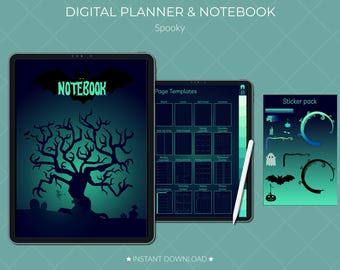 Quaderno digitale spettrale / Planner / Note / iPad / Annuale / Mensile / Settimanale / Giornaliero / Con collegamento ipertestuale / Modelli