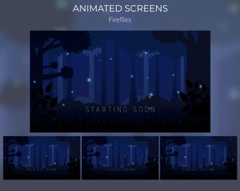 Schermate animate di Fireflies su Twitch: pacchetto Cozy Stream (download immediato)