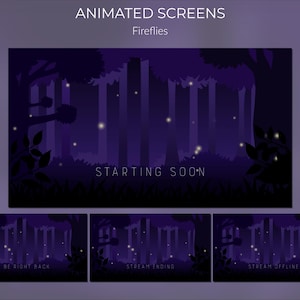 Animierte Glühwürmchen Twitch Screens: Gemütliches Stream Paket