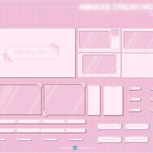 Sakura Stream Package | Overlays | Screens | Alerts | Pink | Twitch | Kawaii | Aesthetic | Customizable | Cherry Blossom | Twitch Bundle