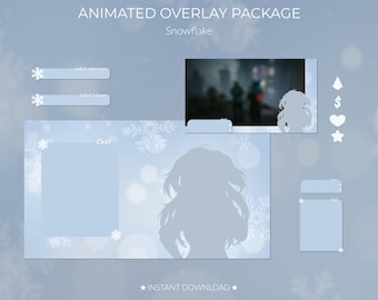 Overlay Stream Pack / Animato / Nevoso / Festivo / Festività / Inverno / Minimalista / Overlay / Twitch / Vtuber