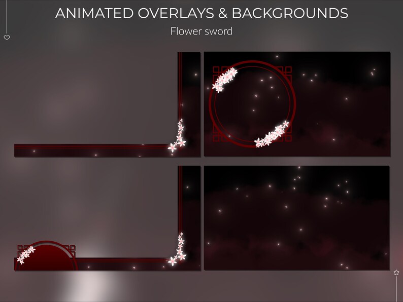 Left Overlay Flower Blade Screen & Overlay Package | Twitch | Animated Overlays ...
