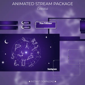 Himmlisches Animiertes Stream Paket: Twitch Overlay Bündel