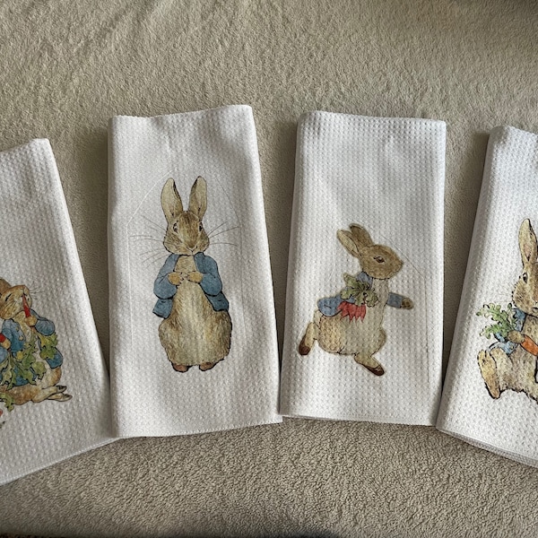 Bunny Kitchen Towel Etsy