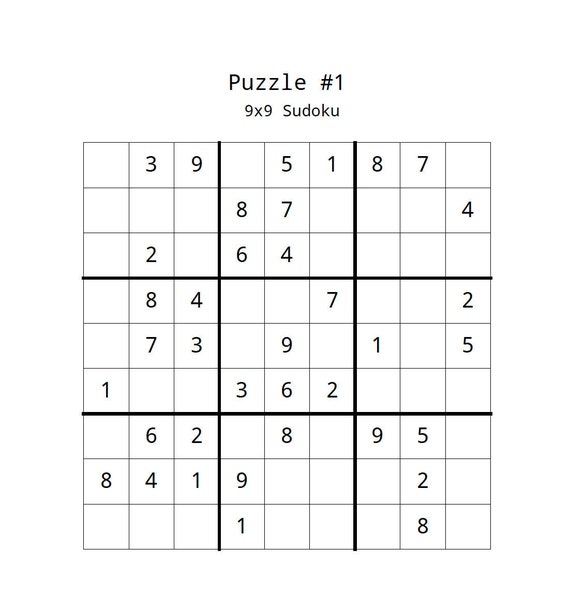 sudoku puzzles japanese games kids children fun etsy