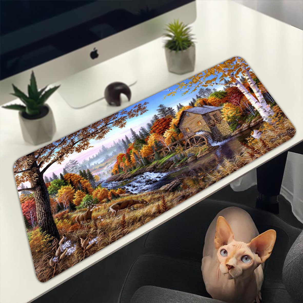 Natural Large Desk Pad Extra Gaming Mousepad Beautyful Scene Etsy