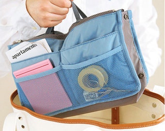 Waterproof nylon travel cosmetics multifunctional handbag storage inner bag purse organizer