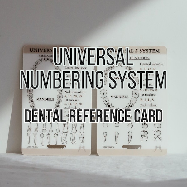 Universal Numbering System Card: Quick Reference Badge Buddy for Hygienists & Assistants | Study Guide, Dental Student Gift