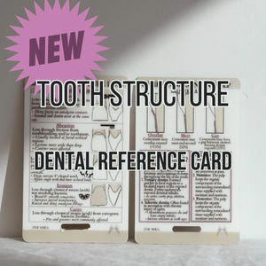 Structure dentaire. Fiche de référence rapide, Fiche d'étude, Hygiéniste dentaire, Assistant dentaire, École d'hygiène, Badge Buddy