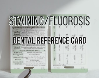 Intrinsic Stain & Fluorosis Card: Quick Reference Badge Buddy for Hygienists and Assistants | Study Guide, Dental Student Gift, Hygiene Gift