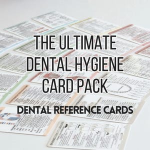 Pack de cartes dentaires ULTIME. Fiches de référence rapide, Aide à l'étude, Hygiéniste dentaire, Assistant dentaire, École d'hygiène, Étudiant en médecine dentaire, Cadeau dentaire