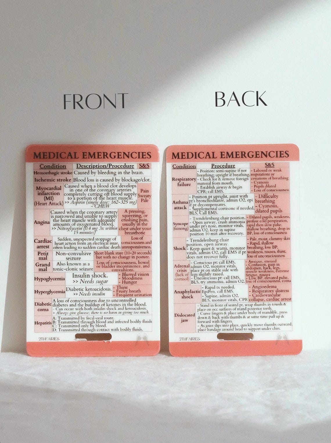 Medical Emergencies Card: Quick Reference Badge Buddy for Hygienists ...