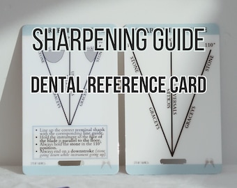 Instrument Sharpening Guide. Quick Reference Card, Study Card, Dental Hygienist, Dental Assistant, Hygiene School, Badge Reel, Dental gifts