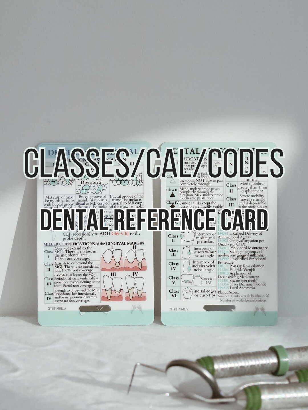 Dental Classification Card: CAL & Codes Quick Reference for Hygienists ...