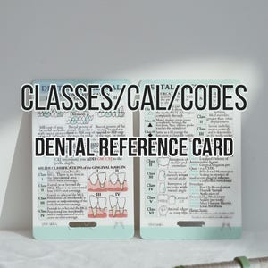 Classificação/CAL/Códigos Odontológicos. Cartão de Referência Rápida, Cartão de Estudo, Higienista de Higiene Dental, Assistente de Dentista, Escola de Higiene, Carretel de Crachás
