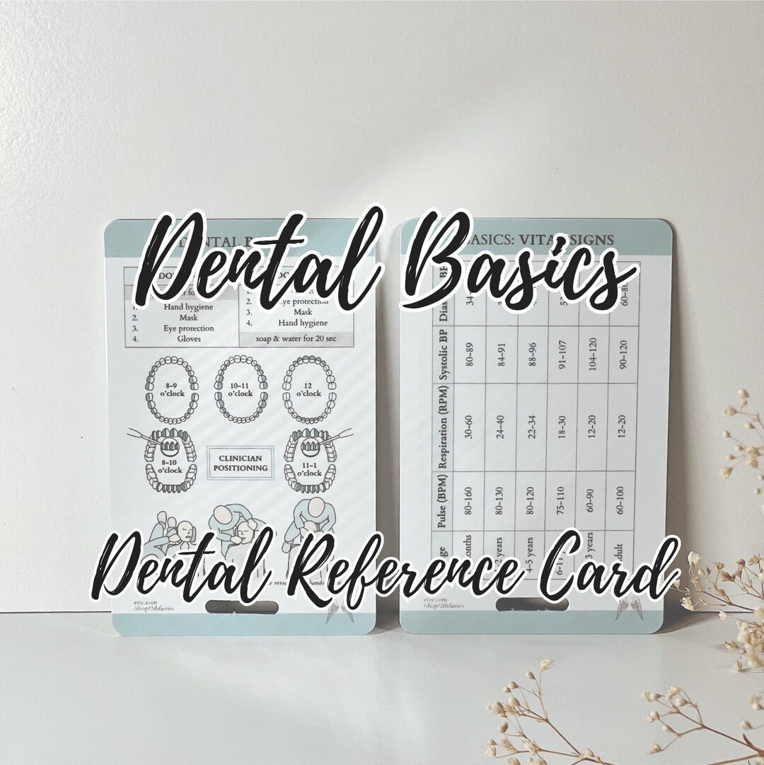 Dental Chairside BASICS. Quick Reference Card, Study Card, Dental