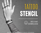 Polynesian Hawaiian Floral Tattoo Art Digital Stencil Armband Sleeve Design Flash Sheet Ready to Use